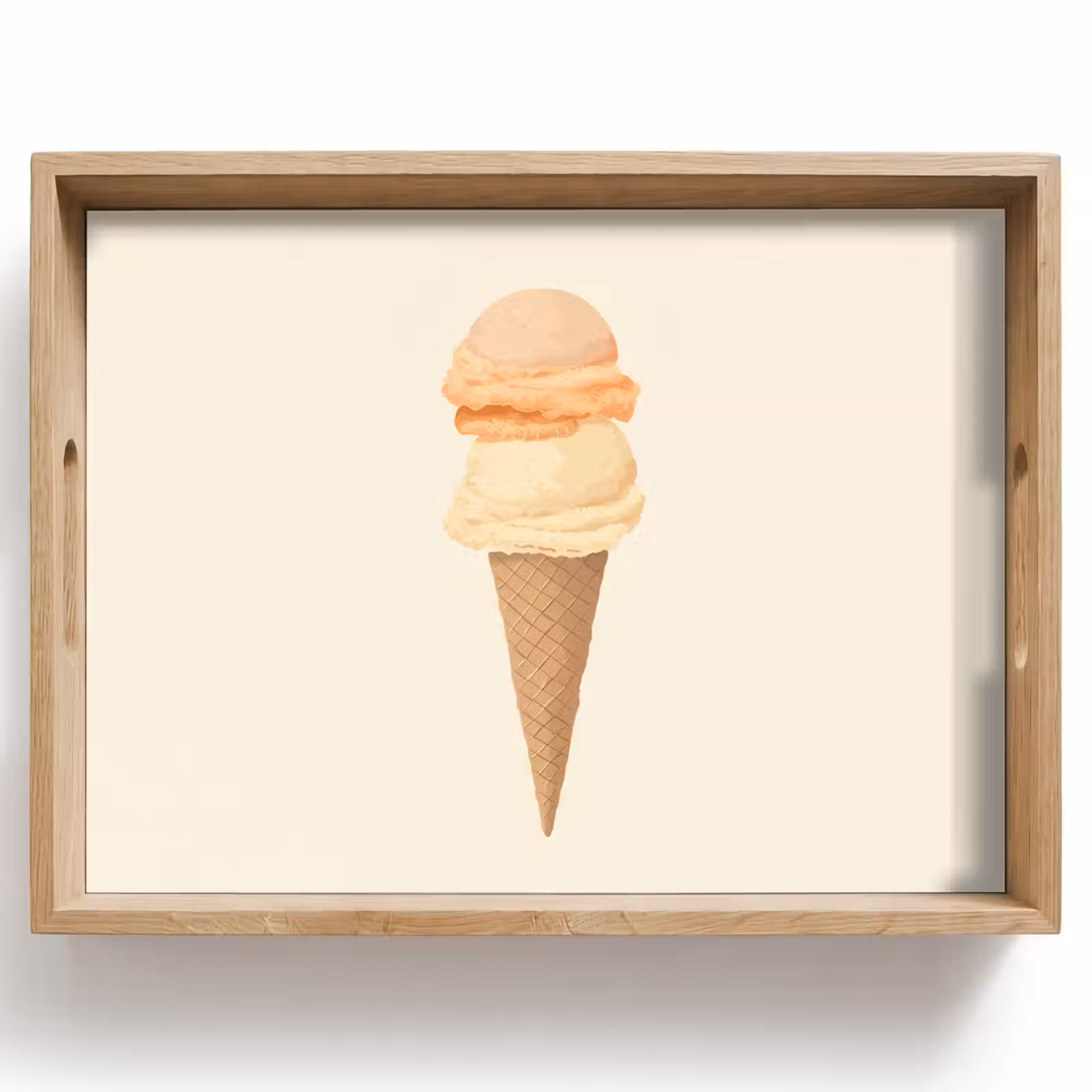 Dienblad - Minimalistisch - Schepijs - Hoorntje - Beige — 1