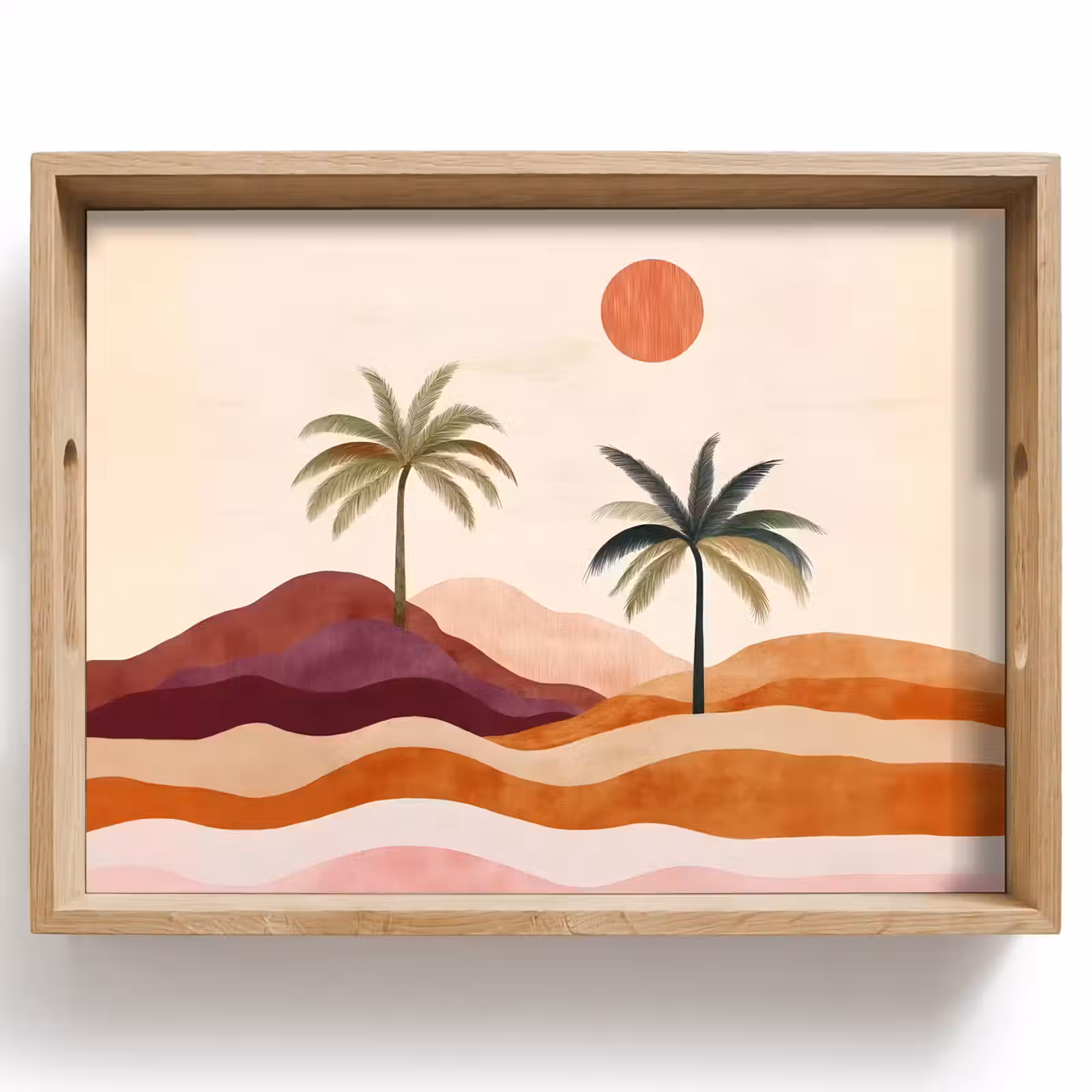 Dienblad - Palmbomen - Abstract - Zon - Heuvels — 1