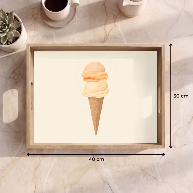 Dienblad - Minimalistisch - Schepijs - Hoorntje - Beige — 7