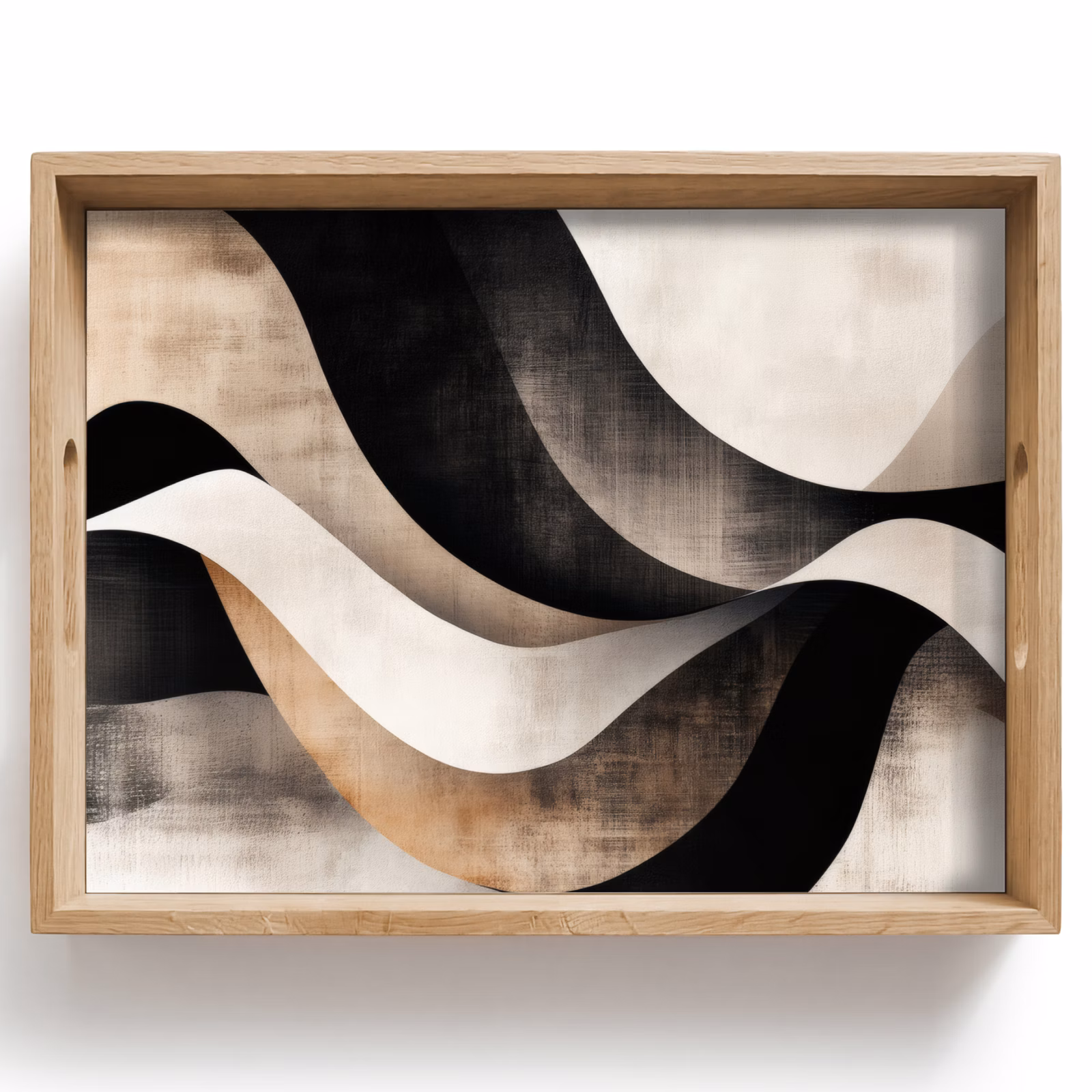 Dienblad - Abstract - Golven - Zwart - Verweerd — 1
