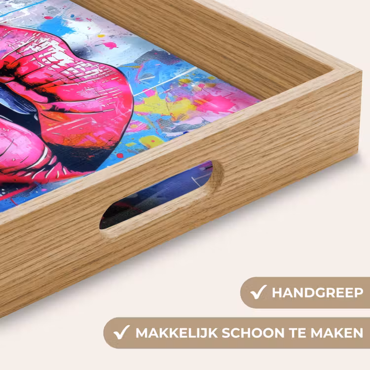 Dienblad - Graffiti - Lippen - Felroze - Geschilderd — 8