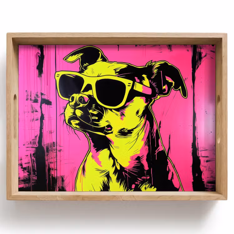 Dienblad - Hond - Zonnebril - Roze - Art — 1