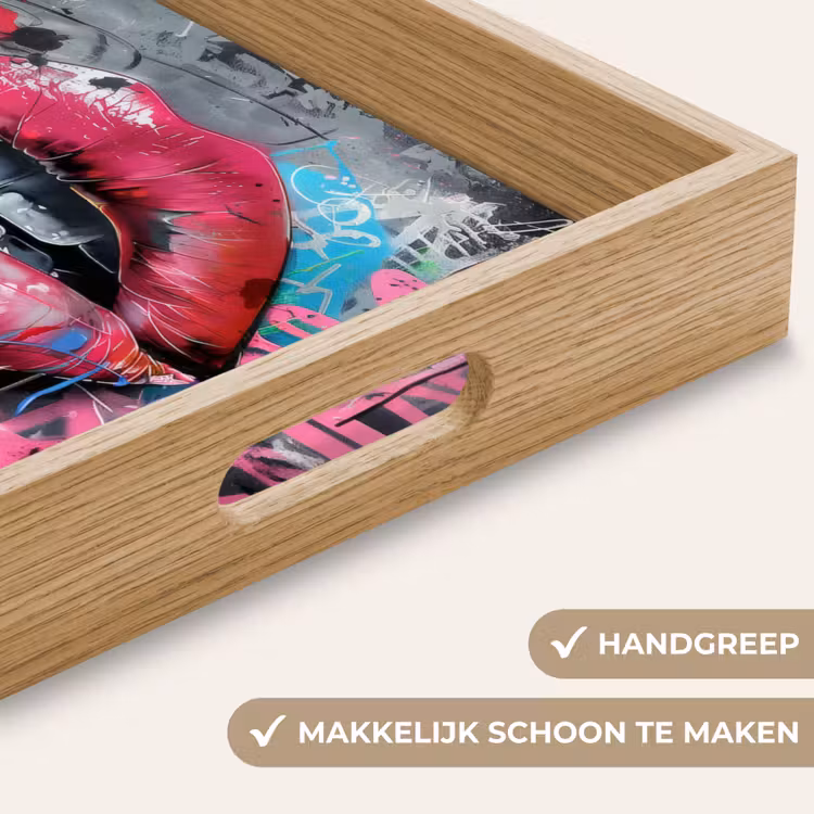 Dienblad - Lippen - Felroze - Graffiti - Verfstrepen — 8