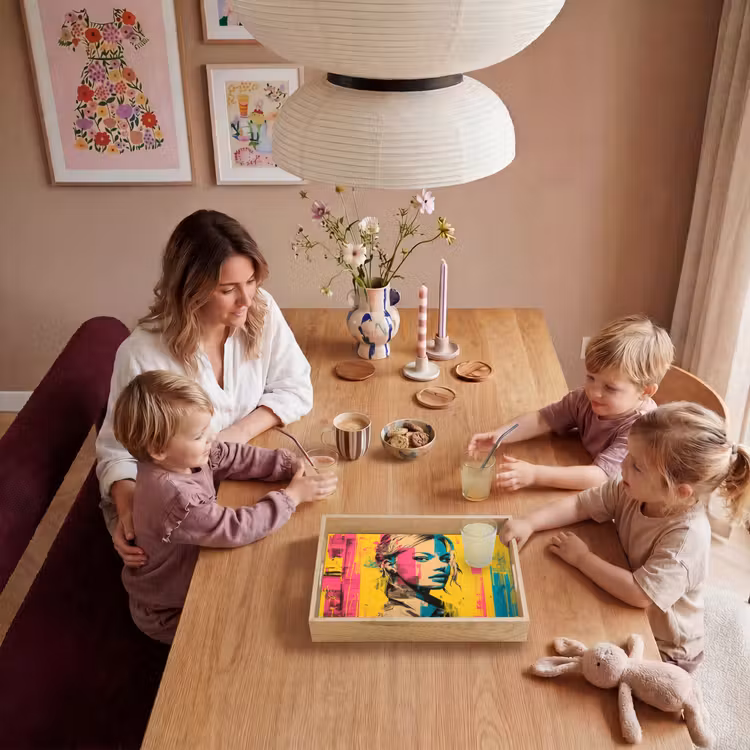 Dienblad - Vrouw - Verfstrepen - Gekleurd — 5