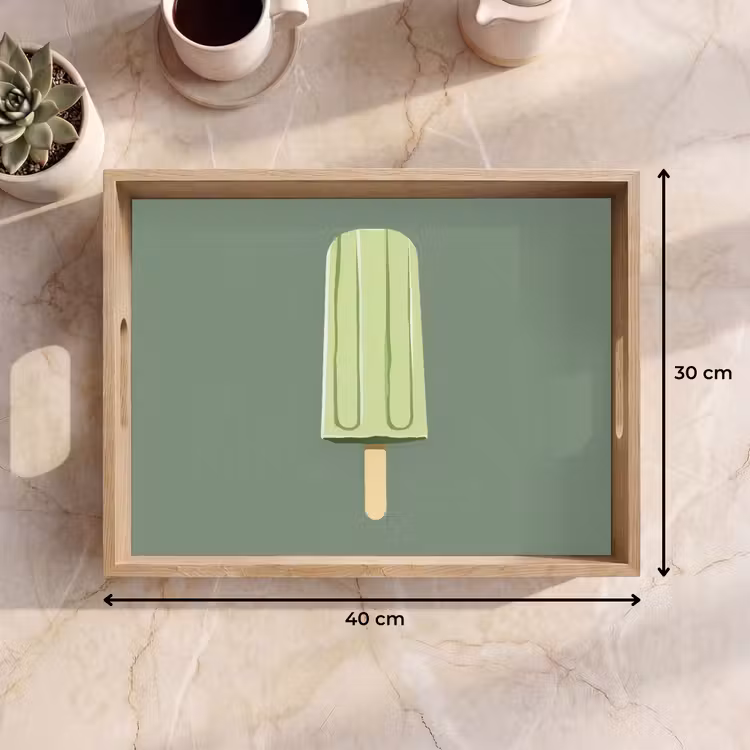 Dienblad - Groen - Waterijsje - Stokje - Illustratie — 7