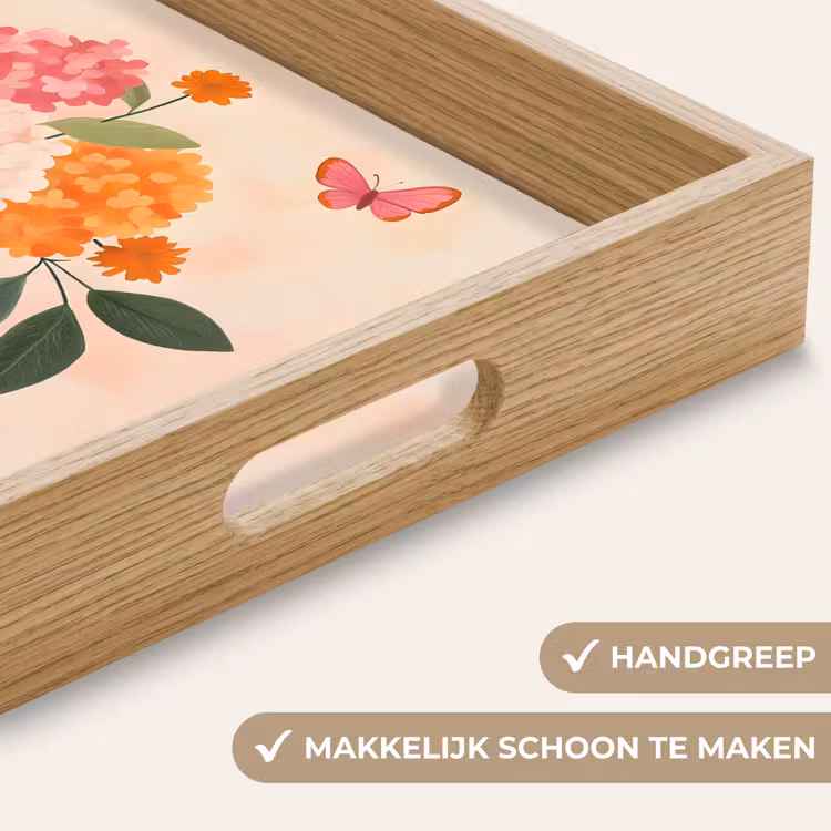 Dienblad - Vaas - Bloemen - Vlinder - Rood — 8