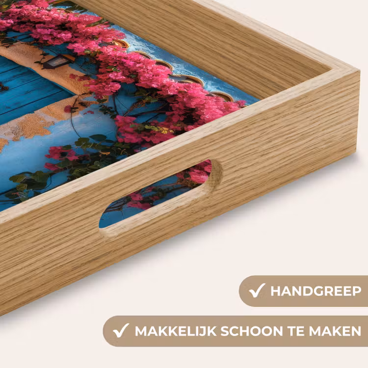 Dienblad - Deur - Hout - Bloemen - Blauw — 8