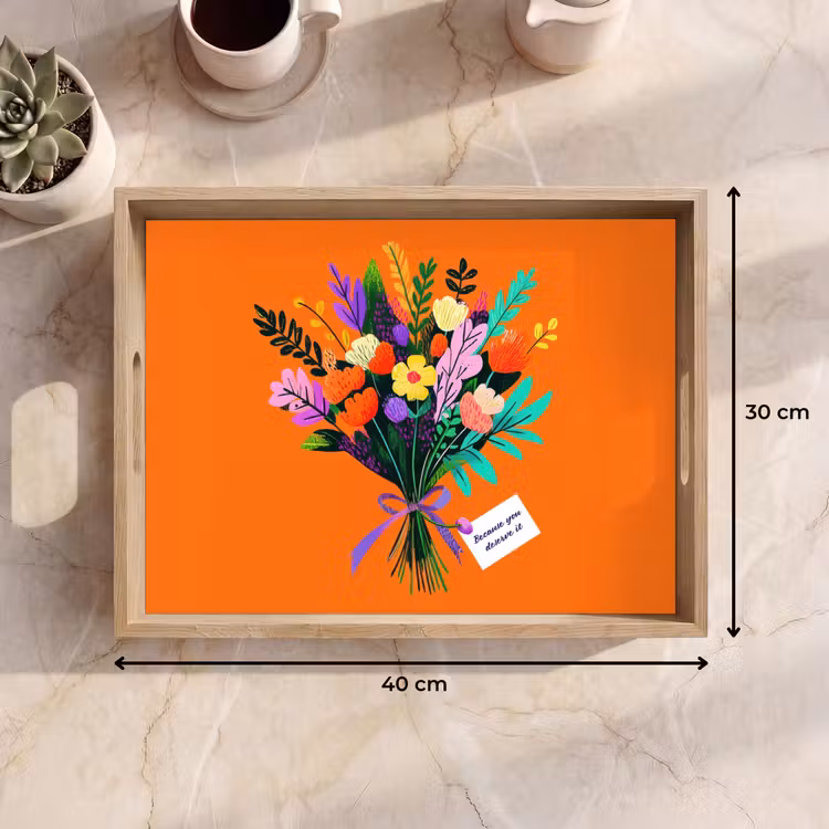Dienblad - Kaartje - Boeket - Bloemen — 7