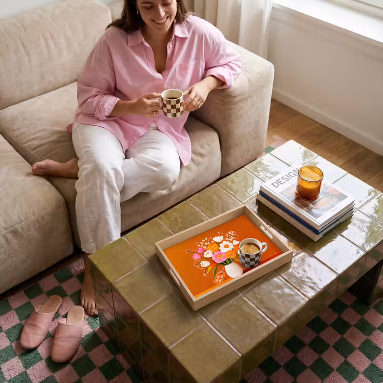 Dienblad - Vaas - Bloemen - Oranje — 4