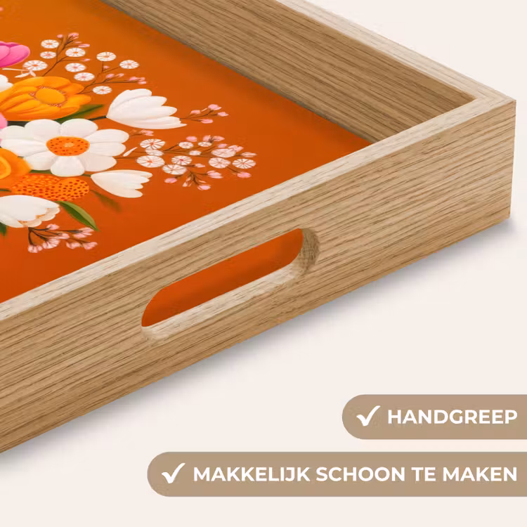 Dienblad - Vaas - Bloemen - Oranje — 8