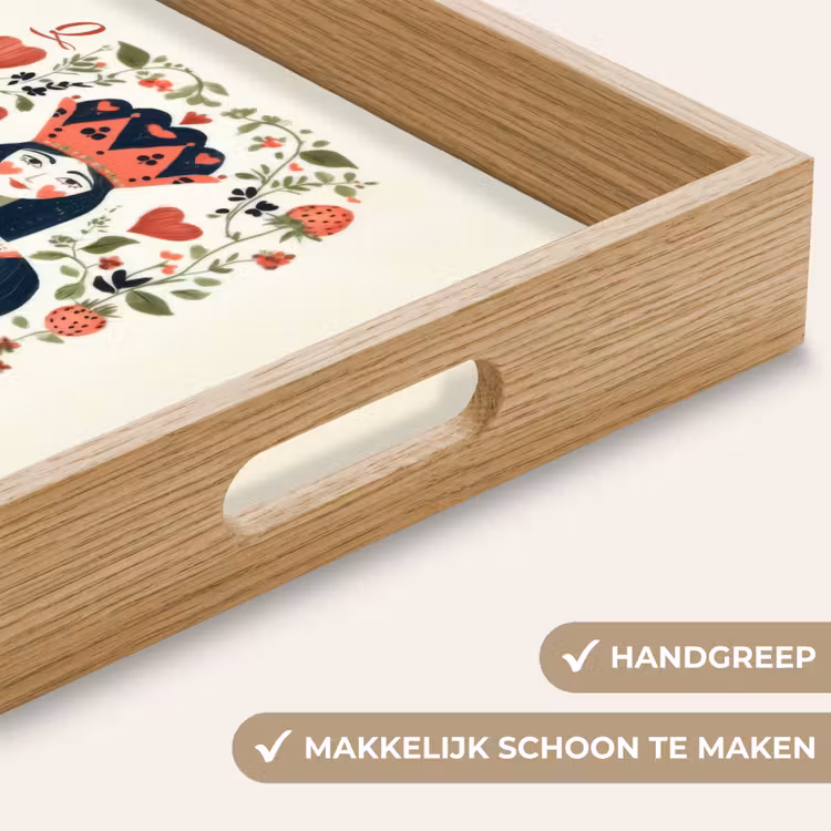 Dienblad - Speelkaart - Hartenkoningin - Bloemen - Hartjes — 8
