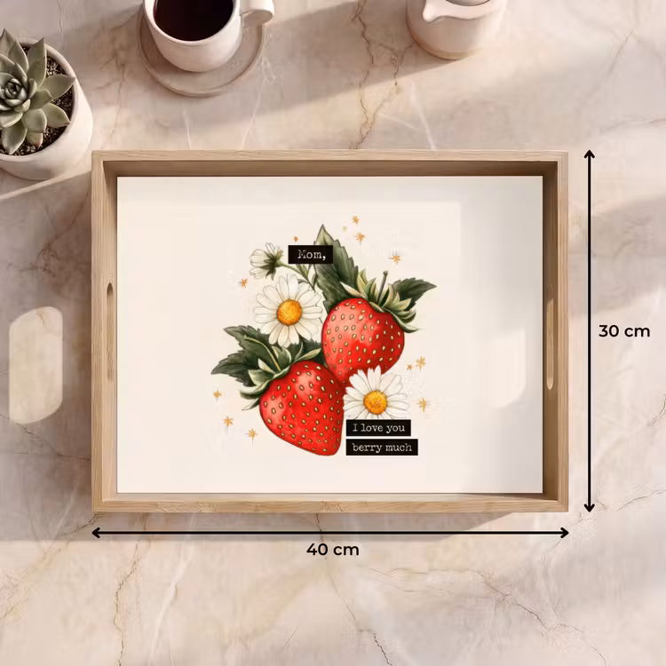Dienblad - Aardbeien - Madeliefjes - Quote - Sterretjes — 7