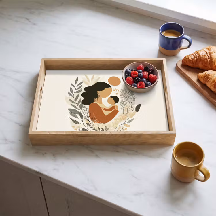 Dienblad - Illustratie - Moeder - Kind - Liefdevol — 3