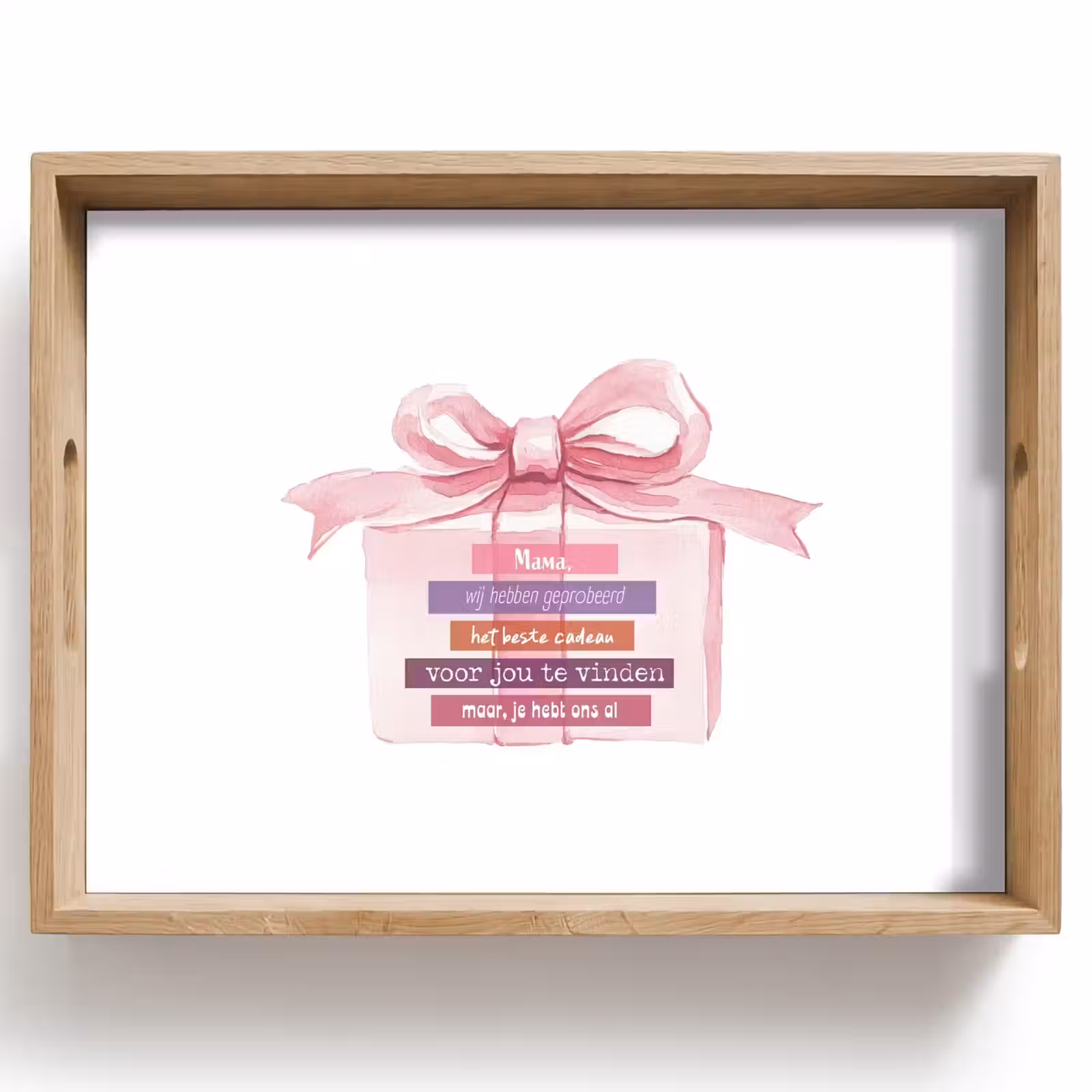 Dienblad - Cadeau - Strik - Tekst - Roze — 1