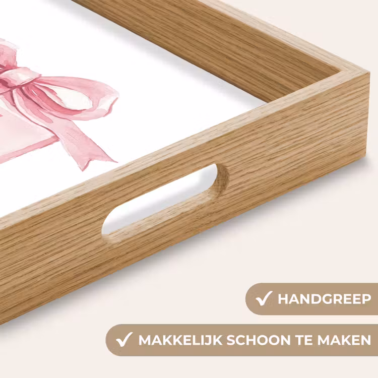 Dienblad - Cadeau - Strik - Tekst - Roze — 8