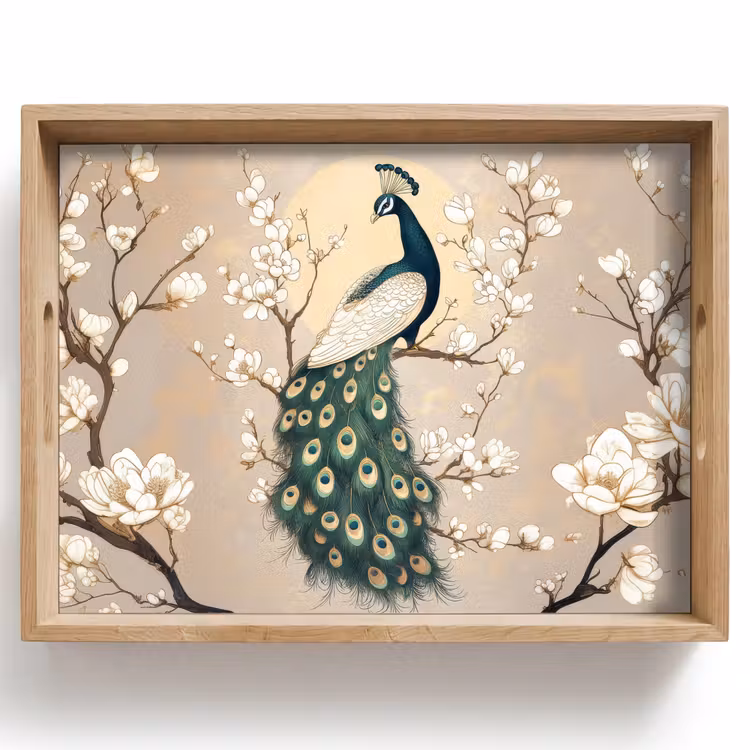 Dienblad - Pauw - Tak - Bloemen — 1