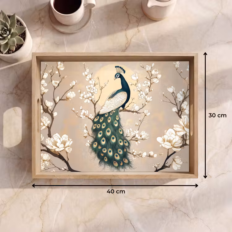 Dienblad - Pauw - Tak - Bloemen — 7
