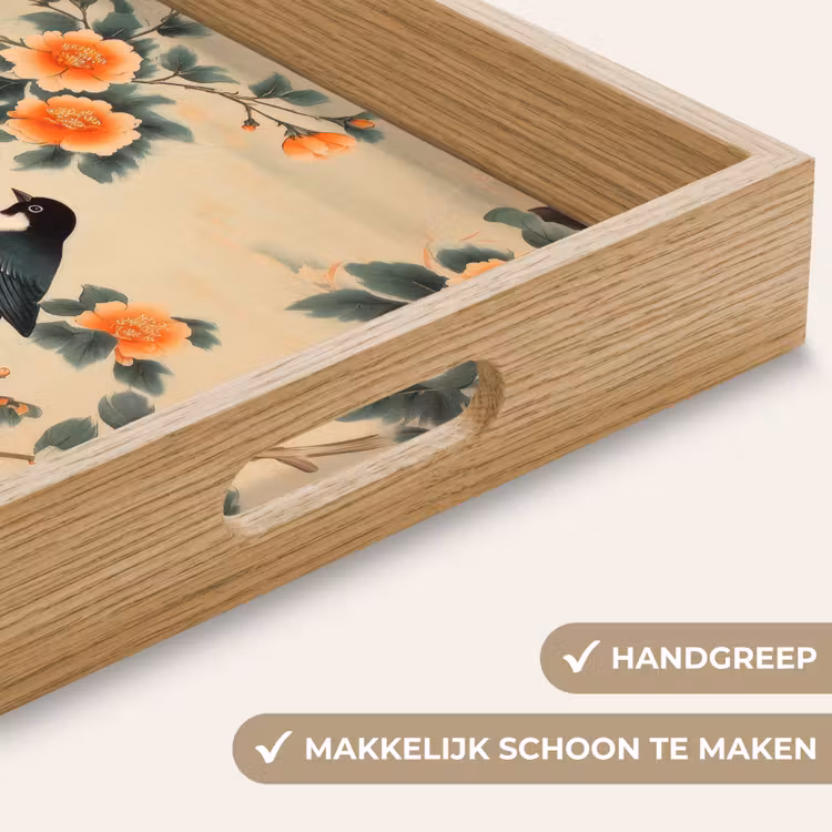 Dienblad - Vogel - Tak - Bloemen - Oranje — 8