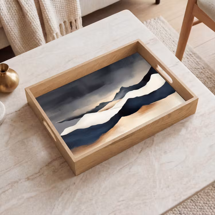 Dienblad - Bergen - Donkerblauw - Landschap — 2