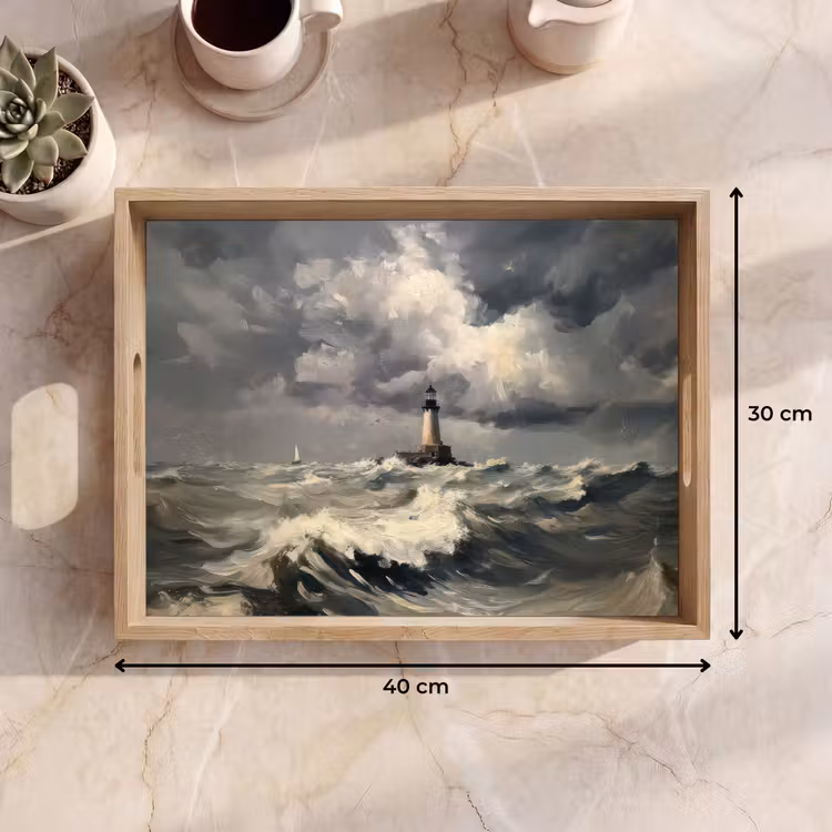 Dienblad - Vuurtoren - Golven - Storm — 7