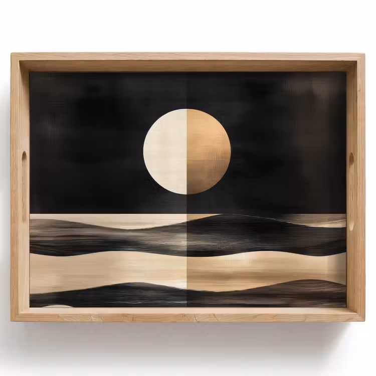 Dienblad - Maan - Cirkel - Goud — 1