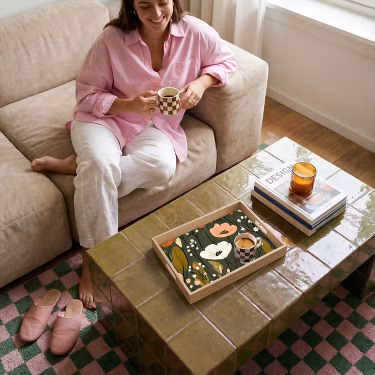 Dienblad - Bloemen - Illustratie - Groen — 4