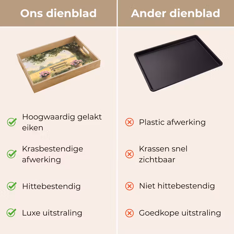 Dienblad - Houten bankje - Bloempotten - Landschap — 9