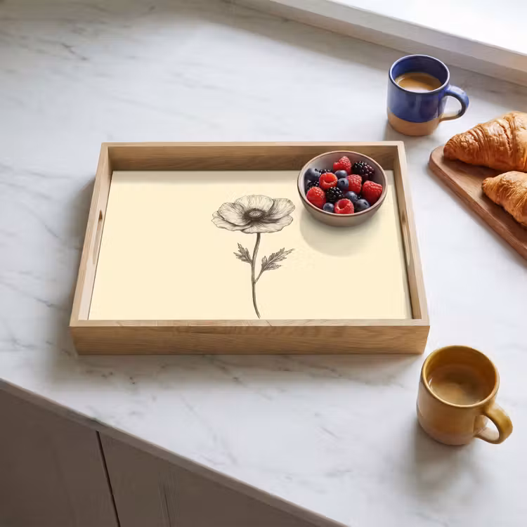 Dienblad - Klaproos - Illustratie - Zwart — 3