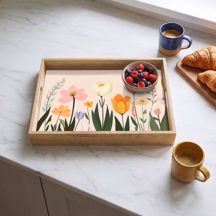Dienblad - Pasteltinten - Bloemen - Illustratie — 3