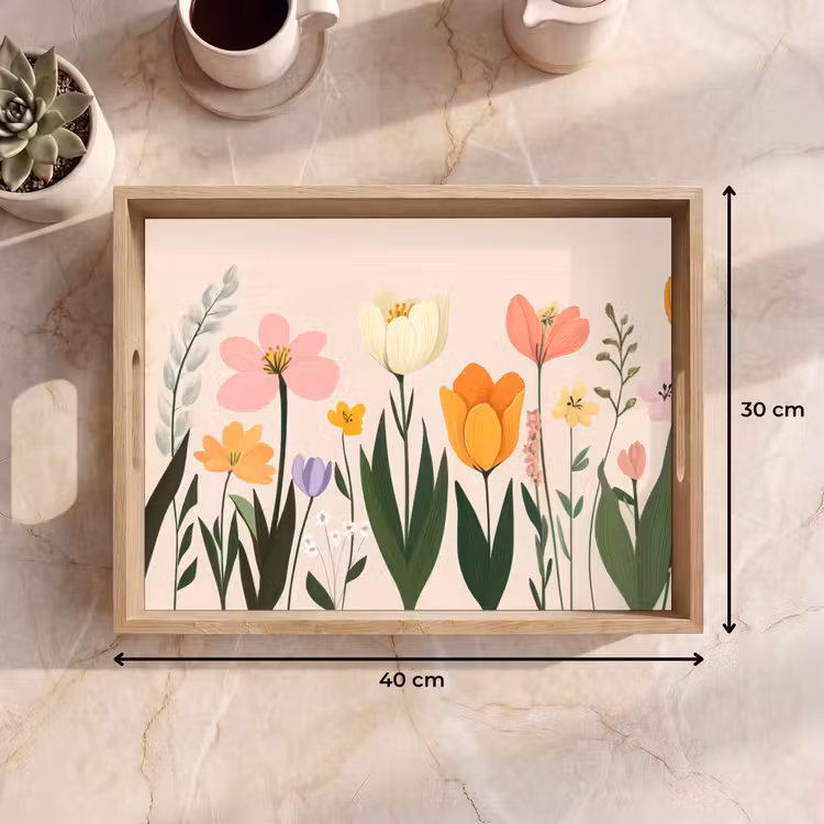 Dienblad - Pasteltinten - Bloemen - Illustratie — 7