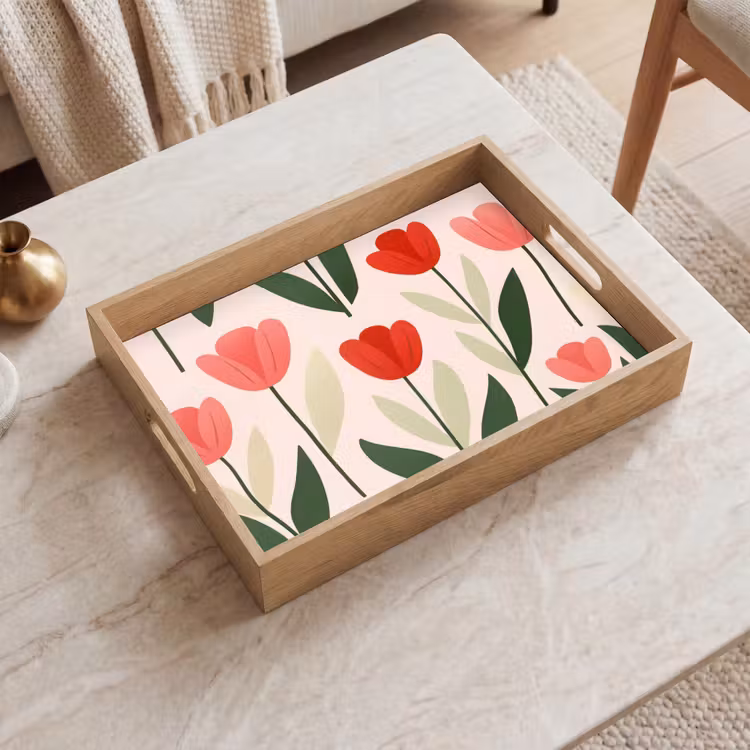 Dienblad - Tulpen - Modern - Roze — 2