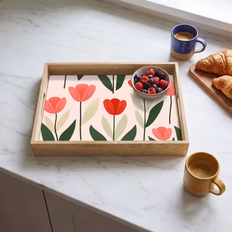 Dienblad - Tulpen - Modern - Roze — 3