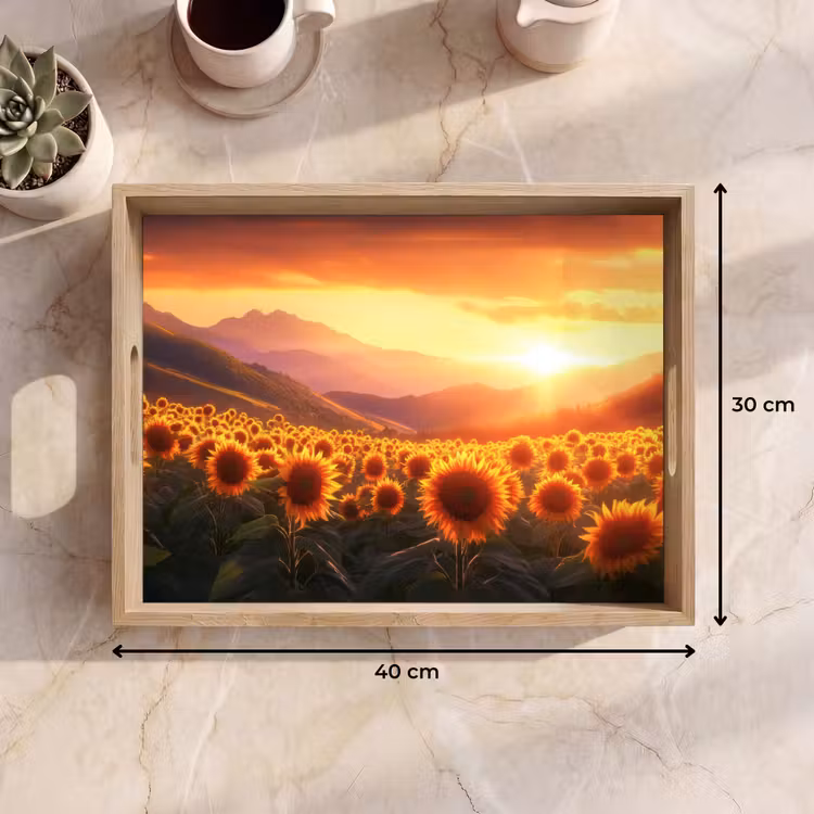 Dienblad - Zonnebloemen - Zonsondergang - Landschap — 7