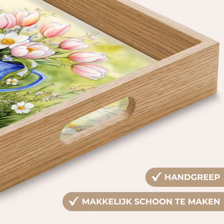 Dienblad - Vaas - Delftsblauw - Madeliefjes — 8