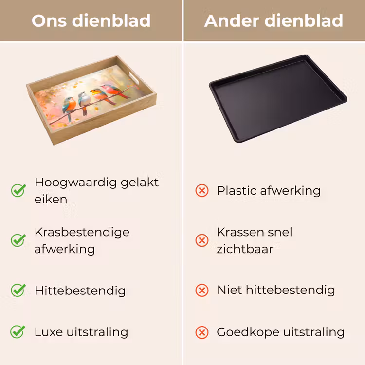 Dienblad - Vogels - Kleurrijk - Tak — 9