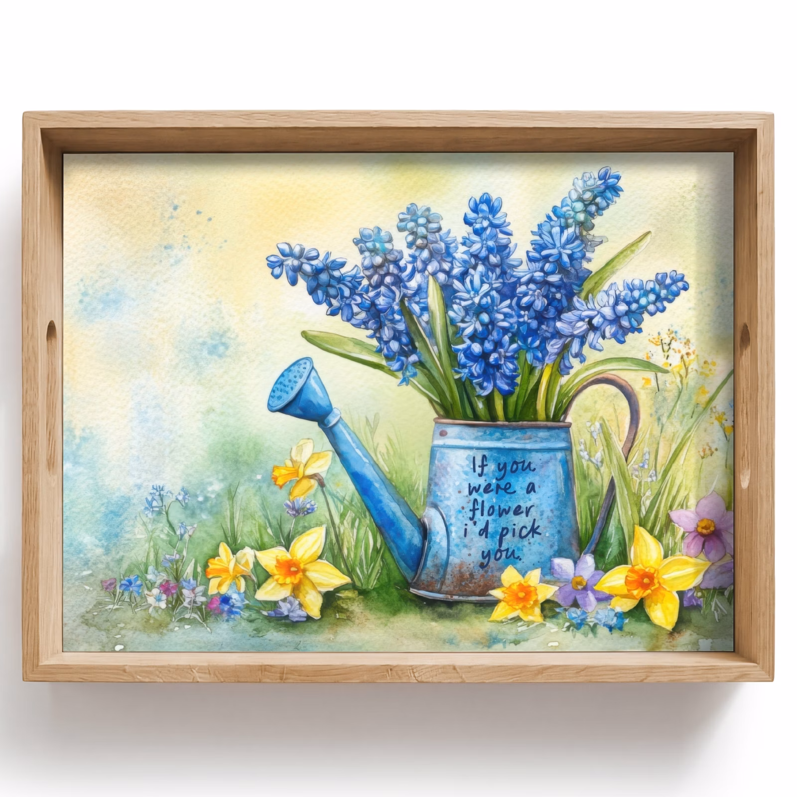Dienblad - Lavendelbloemen - Quote - Gieter — 1