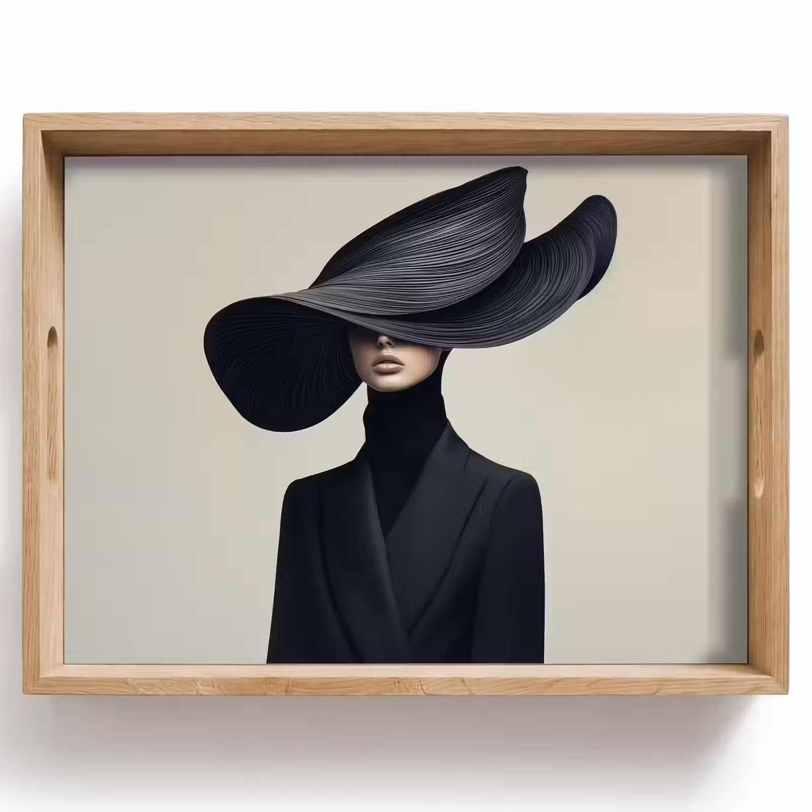 Dienblad - Zwart - Vrouw - Hoed — 1