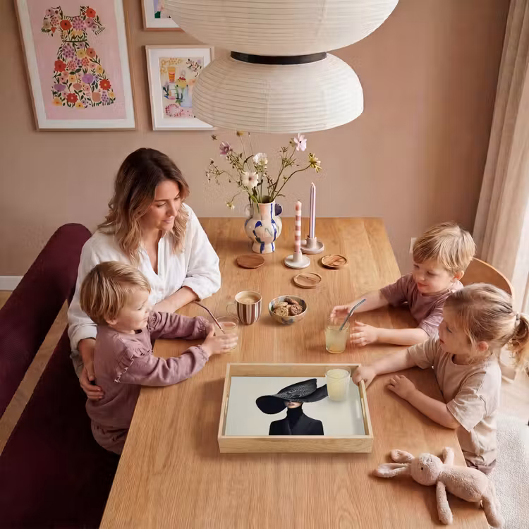 Dienblad - Zwart - Vrouw - Hoed — 5