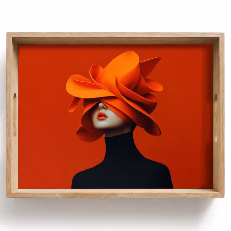 Dienblad - Oranje - Hoed - Vrouw — 1