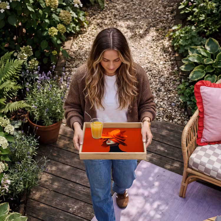 Dienblad - Oranje - Hoed - Vrouw — 6