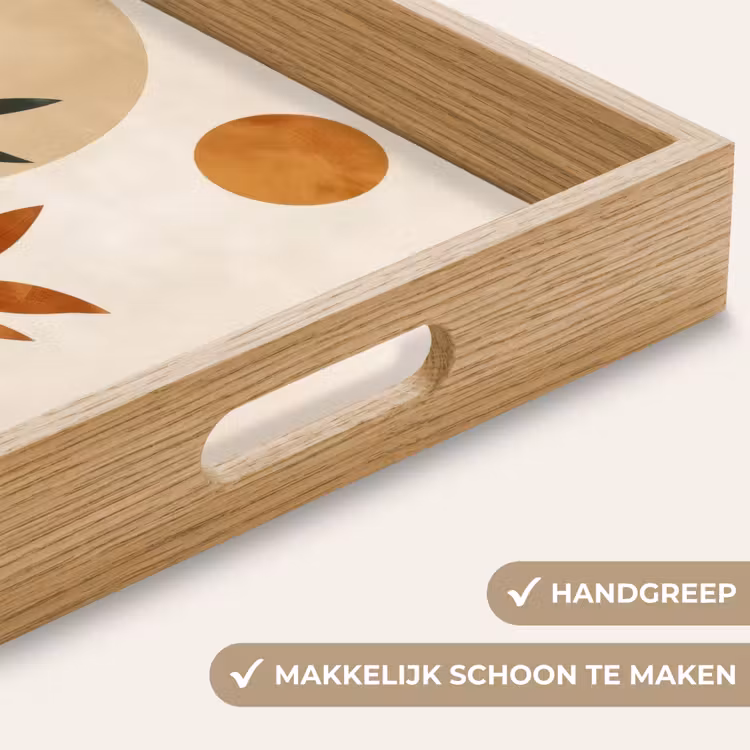 Dienblad - Vormen - Rond - Bladeren - Beige — 8