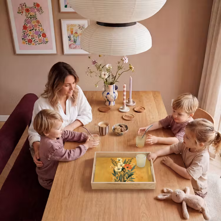 Dienblad - Bladeren - Boeket - Bloemen - Geel — 5