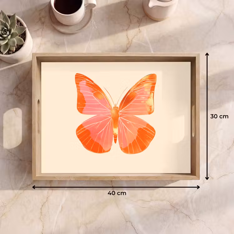 Dienblad - Vlinder - Minimalistisch - Roze — 7