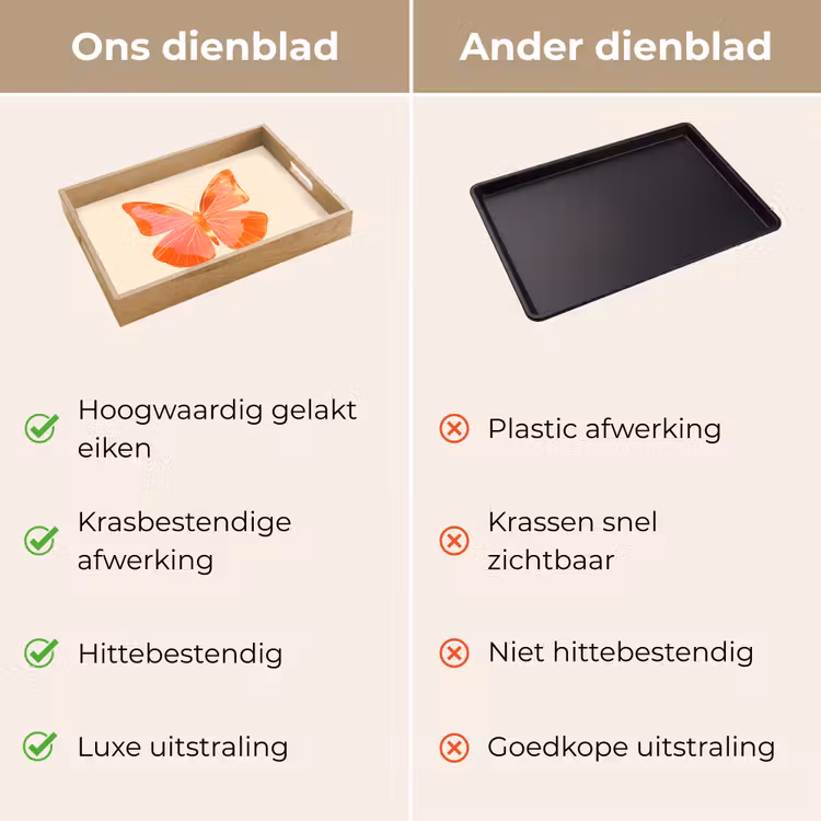 Dienblad - Vlinder - Minimalistisch - Roze — 9