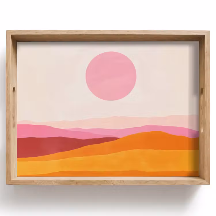 Dienblad - Heuvels - Oranje - Zon - Abstract — 1