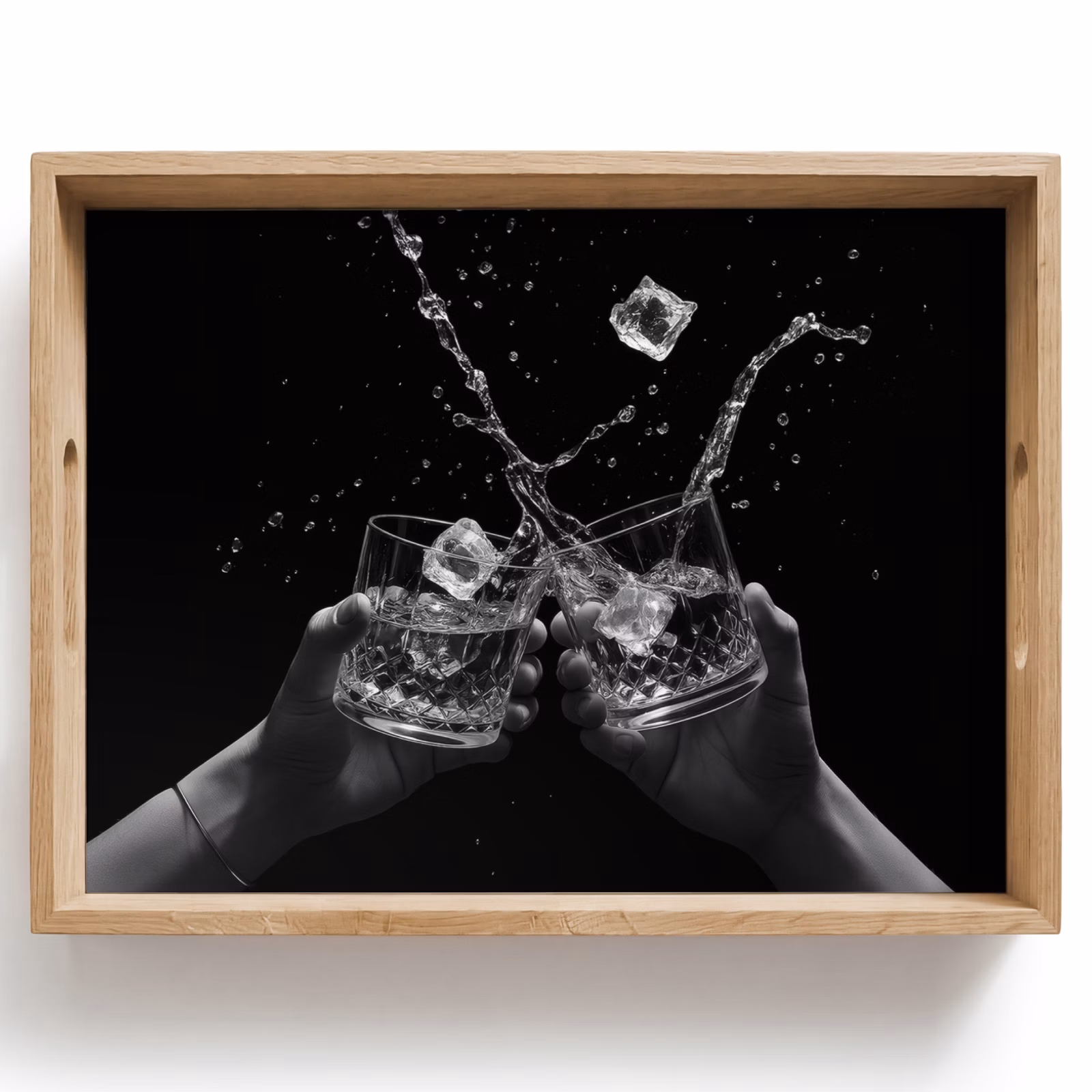 Dienblad - Whiskyglazen - Ijs - Spetters - Zwart — 1