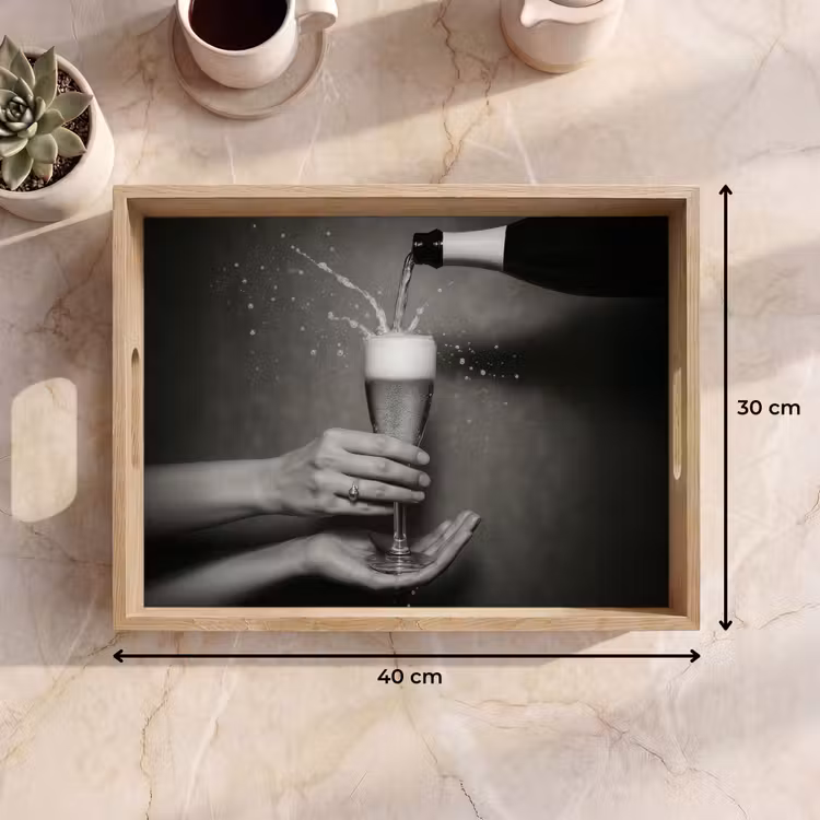 Dienblad - Champagnefles - Glas - Minimalistisch - Spetters — 7