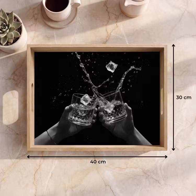 Dienblad - Whiskyglazen - Ijs - Spetters - Zwart — 7