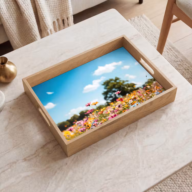Dienblad - Bloemenweide - Blauw - Lucht - Kleuren — 2