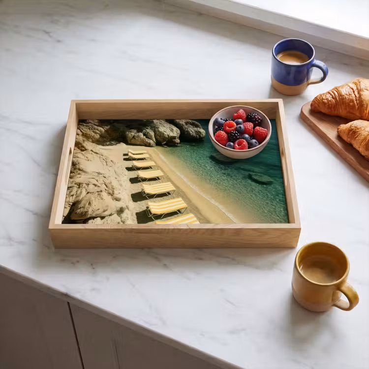 Dienblad - Strandbedden - Zee - Stenen - Baai — 3